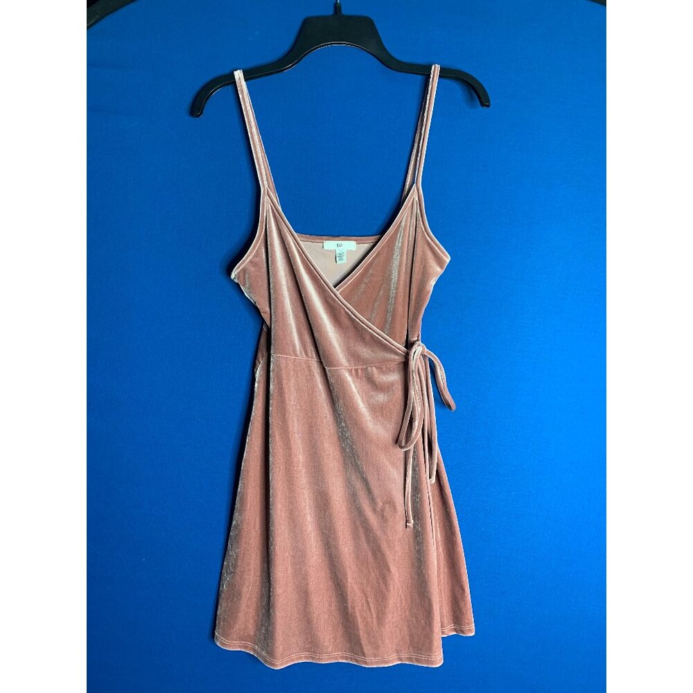 BP pink velvet wrap mini dress - Size XS